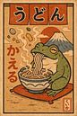Frog loves Udon - Retro Japan Illustration by Jordan Fenix Gallery thumbnail