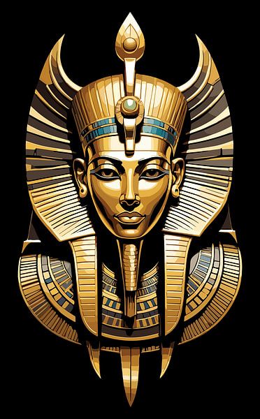 Pharaon doré en coiffe royale Art par Ramy Salah Hefny