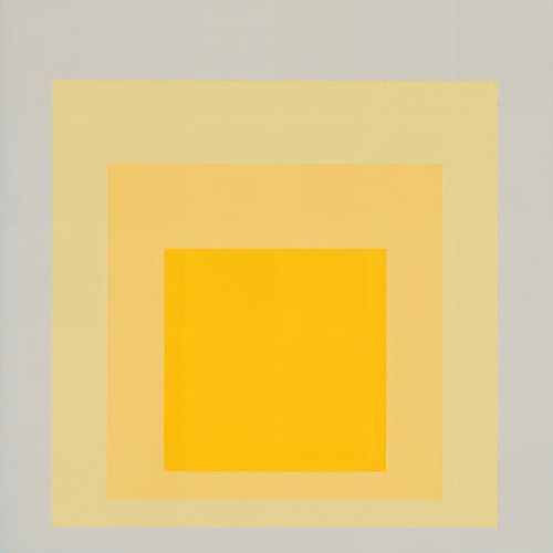 Josef Albers - Hommage an das Quadrat, grau, gelb, hohe Auflösung