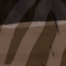 Modern abstract art. Shapes and lines in terra, mustard, beige by Dina Dankers