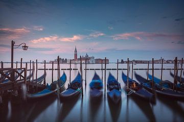 Gondolas and San Giorgio Maggiore. Venice by Stefano Orazzini