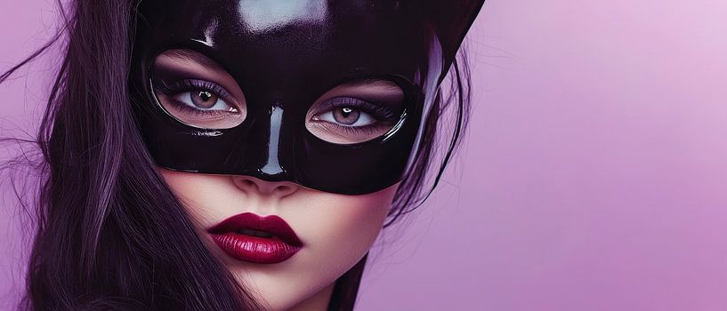 Cat-like portrait in black by Poster Art Shop