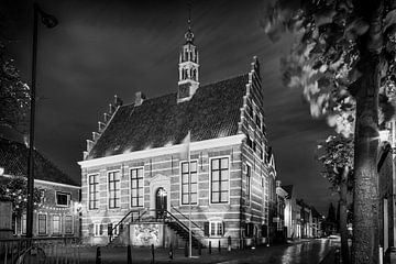 L'hôtel de ville historique IJsselstein en noir et blanc