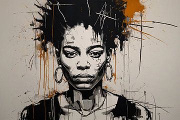 Vrouw Jean-Michel Basquiat van De Muurdecoratie