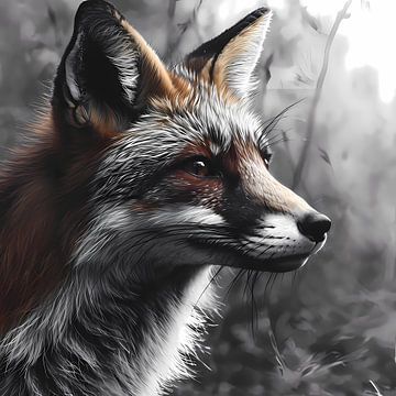 Contemplative Fox in autumn shades by Mysterious Spectrum