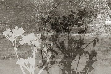 Japandi bloemen op linnen van Dina Dankers