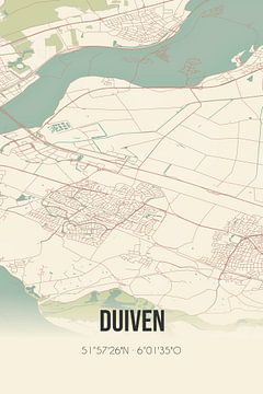 Vintage map of Duiven (Gelderland) by Rezona