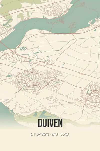 Vintage map of Duiven (Gelderland) by Prints of Place