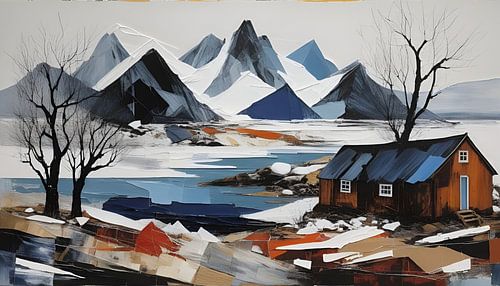 Lofoten landscape, collage
