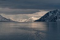 Zonsondergang in Krossfjorden  Spitsbergen van Peter Zwitser thumbnail