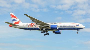 Atterrissage du Boeing 777-200 de British Airways. sur Jaap van den Berg