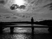 Man on bridge