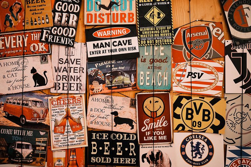 Retro alcohol signs - For bar, kitchen &amp; good humour | portrait format by Momentaufnahme | Marius Ahlers