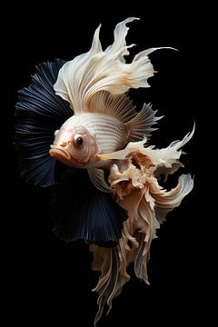 Fish with abstract fins as still life by Digitale Schilderijen