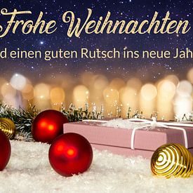 Weihnachtskarte mit Weihnachtsgrüßen und Silvestergrüßen von Udo Herrmann