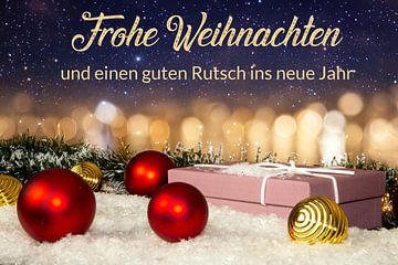Carte de Noël avec vœux de Noël et de Nouvel An sur Udo Herrmann