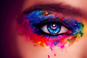 buntes Frauenauge Make-Up Illustration 01