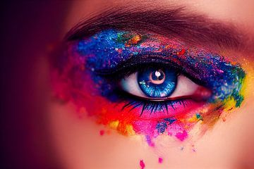 kleurrijke vrouw oog make-up illustratie 01 van Animaflora PicsStock