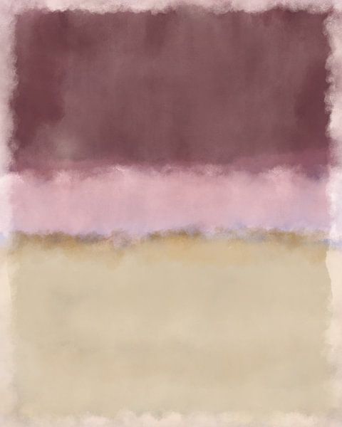 Taupe, roze, wit. Abstract schilderij geïnspireerd door Mark Rothko. van Dina Dankers