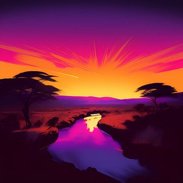 Magische zonsondergang van All Africa