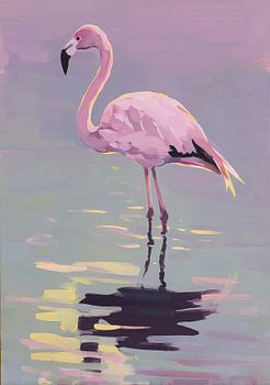 Flamingo im ruhigen Wasser