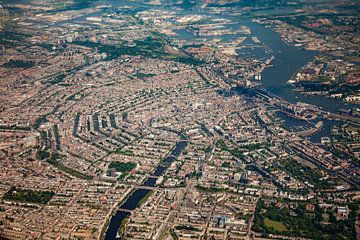 Luchtfoto van oude centrum van Amsterdam