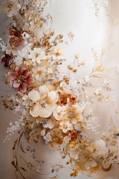 Fleurs Peinture Rococo par Preet Lambon