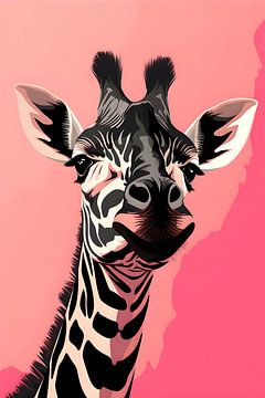 Giraffe in pink by Uncoloredx12