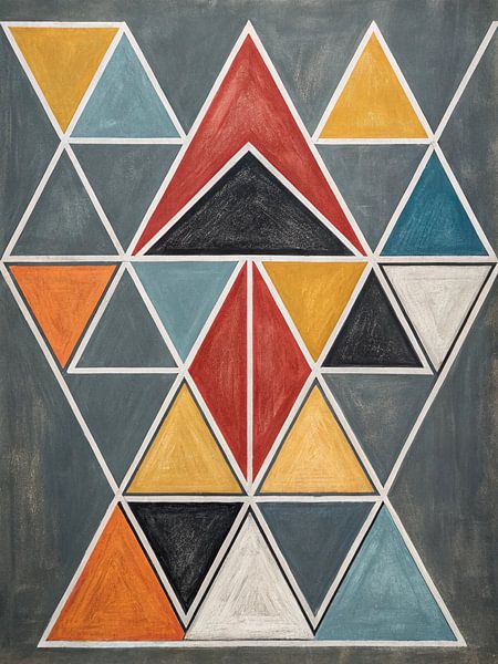Composition de triangles texturés inspirée de la modernité du milieu du siècle dernier par Artistic