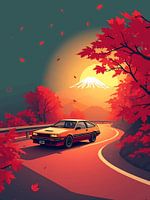 Red Car Sunset