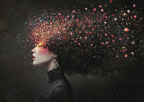 Woman and flowers | Woman with Colourful Flowers