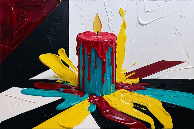 Bunte abstrakte Kerze von Art & Soul Creations