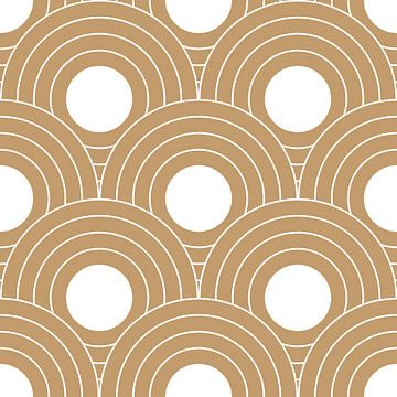 Retro Japans patroon. Abstracte geometrische illustratie in goud 7 van Dina Dankers