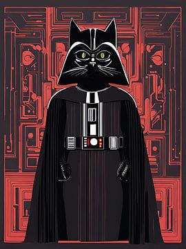 Darth Vader Kat - Op Star Wars geïnspireerde kattenkunst van Vincent the Cat
