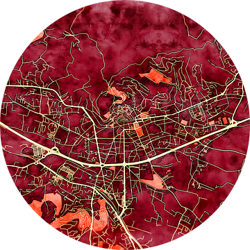 Kaart van Hyères in de stijl 'Amber Autumn' van Maporia