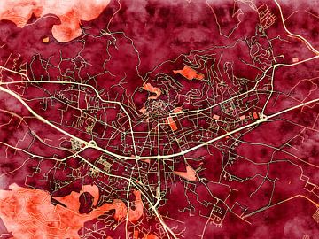 Kaart van Hyères in de stijl 'Amber Autumn' van Maporia