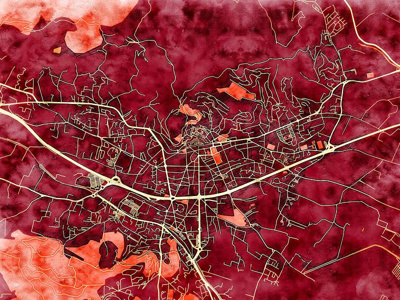 Carte de Hyères avec le style 'Amber Autumn' par Maporia