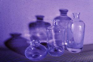 bouteilles avec abat-jour bleu