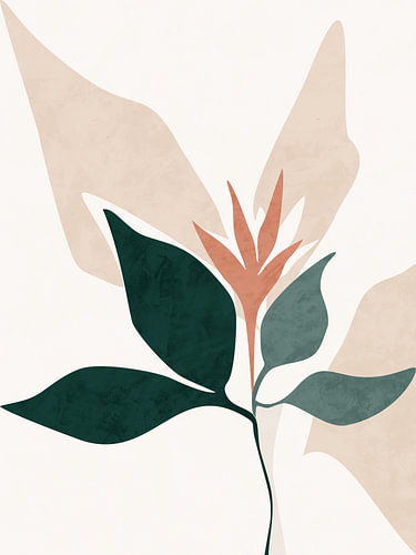 Minimalistische tropische botanische wandkunst
