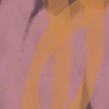 Abstracte lijnen en vormen in roze en goud van Dina Dankers