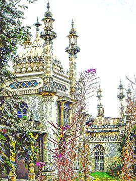 Uitzicht op het Royal Pavilion Brighton van Dorothy Berry-Lound