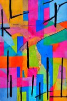 Abstracte muurschildering