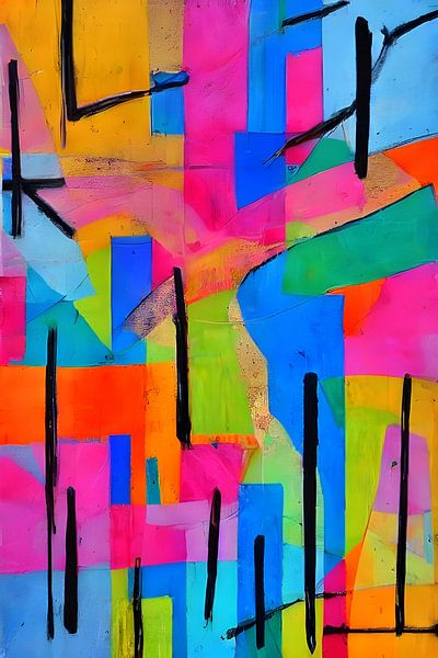 Abstracte muurschildering van ArtDesign by KBK