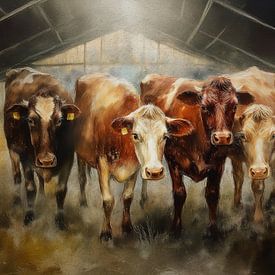 Kühe im Stall von Marjolein Deelen