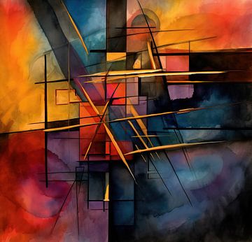 Kleurrijk abstracte kunst 41918 van Abstract Schilderij