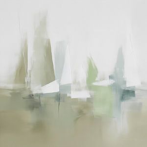 Segelboote im sanften Morgennebel