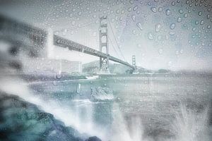 GOLDEN GATE BRIDGE Regnerischer Tag | verträumtes blau