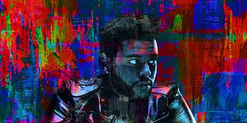 The Weeknd Modernes abstraktes Porträt Starboy von Art By Dominic