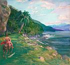 Ein Zaumpfad in Tahiti, John LaFarge von Meesterlijcke Meesters Miniaturansicht
