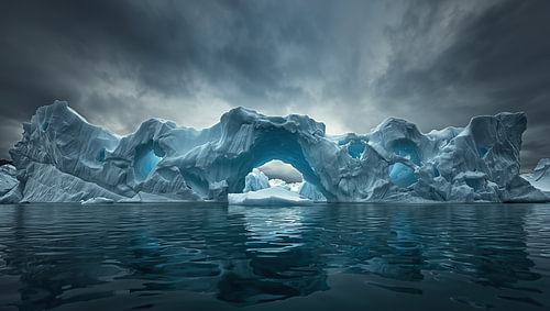 Iceberg arcs in the polar region